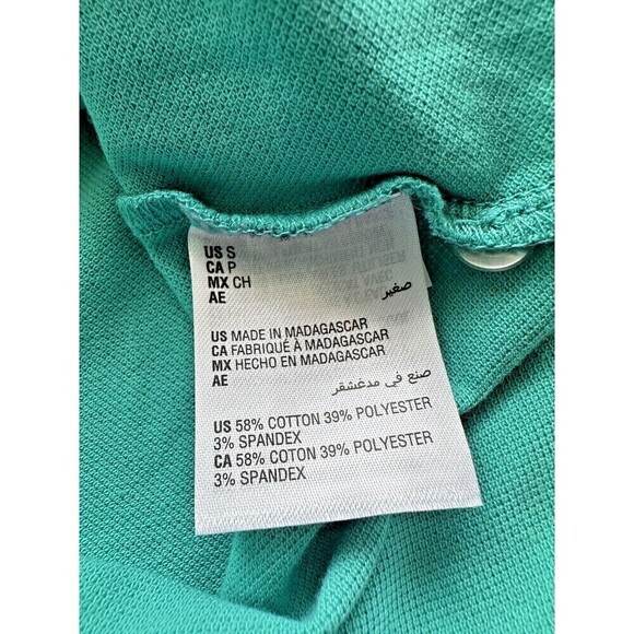 Club Room Mens Performance Polo Shirt Short Sleeve Cotton Green Lake Size Small - Picture 5 of 5